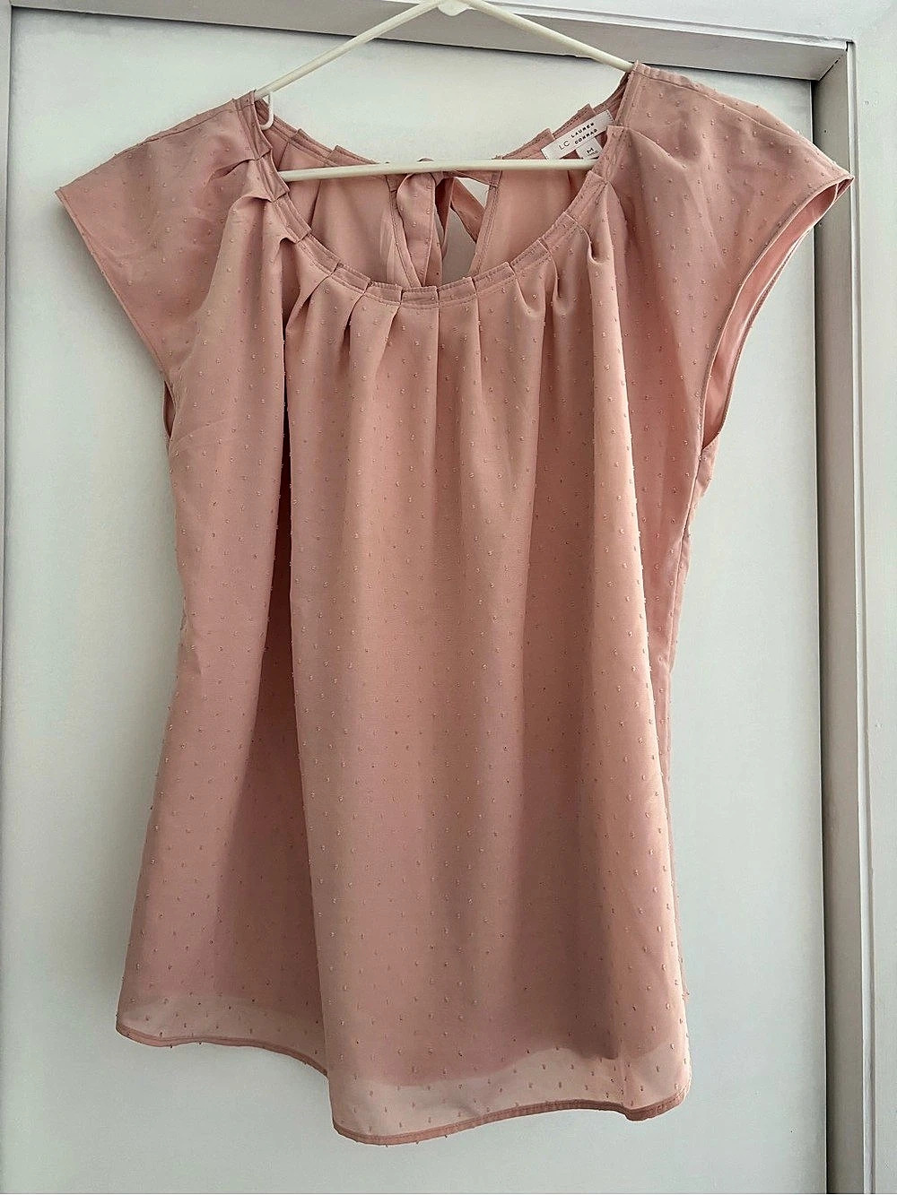 LC Lauren Conrad Pink Polka Dot Blouse